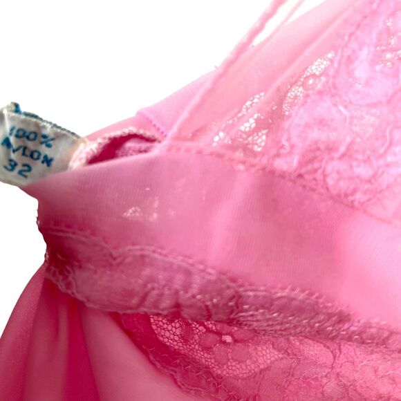Nighty And Robe Set Vintage 60s Kayser Womens Pink Beautiful Sexy Size 32 S - Picture 10 of 11